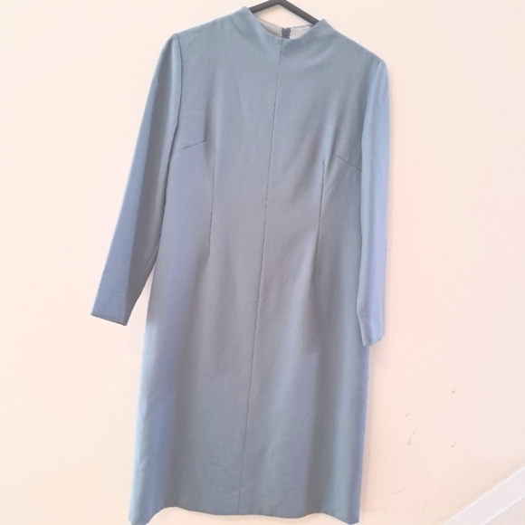 Wool crepe sheath mock neck dress - Picture 2 of 8